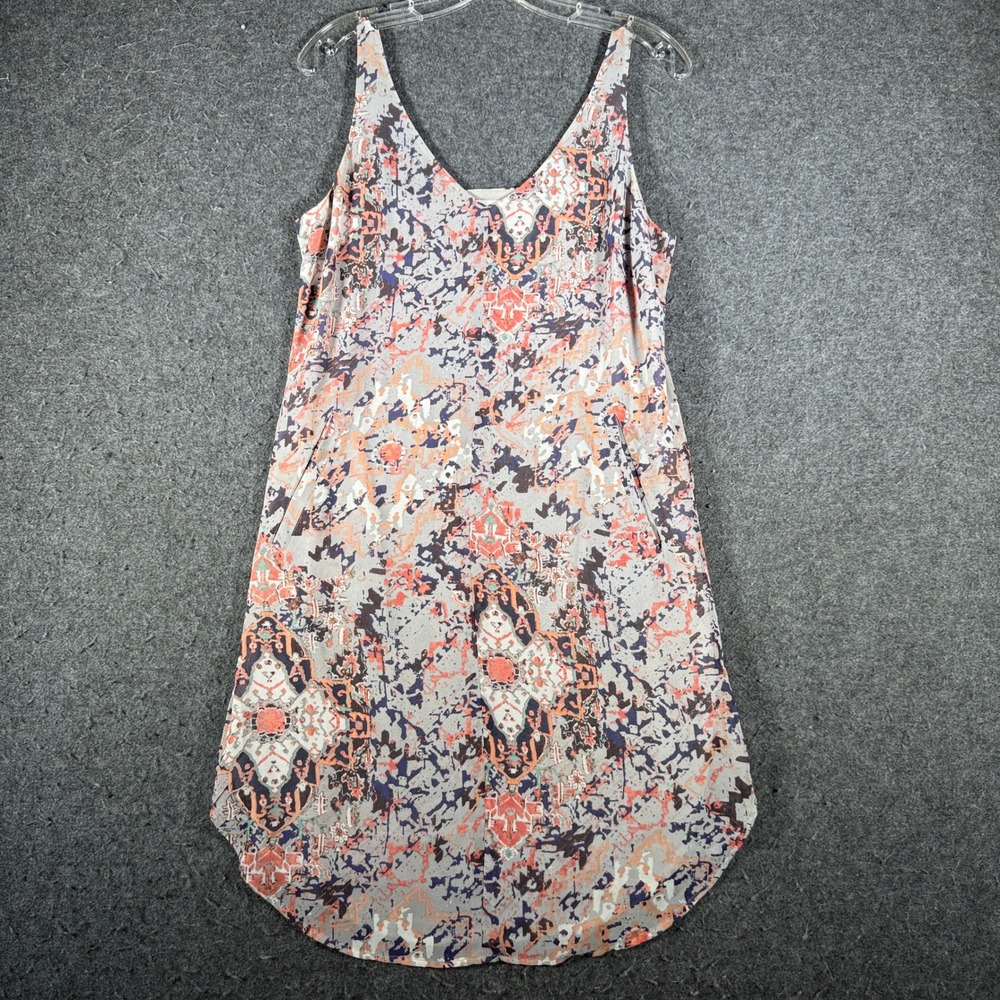 Cabi Womens Geometric Abstract Print V-Neck Shift Dress Pockets 5049 XS Multi
